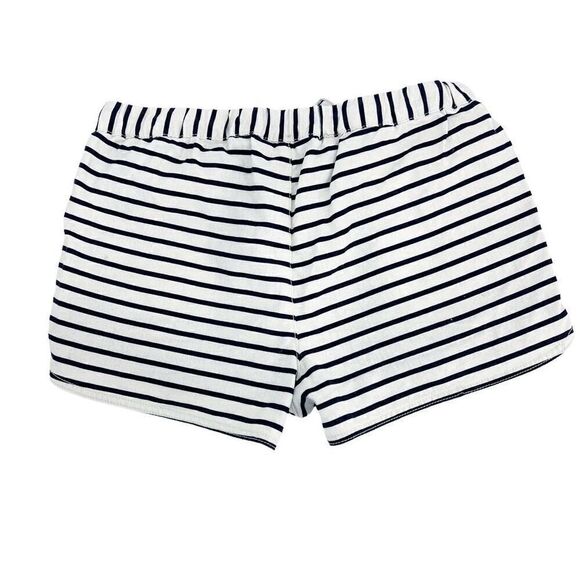 J. Crew Linen Cotton Blend Navy Off White Striped Pull on Shorts Women’s Small - Picture 3 of 10